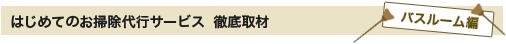 はじめてのお掃除代行サービス　徹底取材　バスルーム編