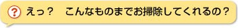 え？こんなものまでお掃除してくれるの？
