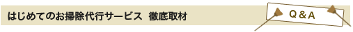 はじめてのお掃除代行サービス　徹底取材　Q＆A